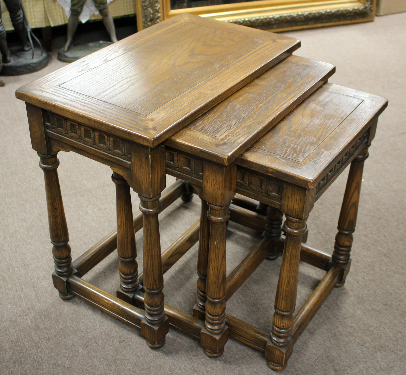 3 Oak Nesting Tables (1 of 2)
