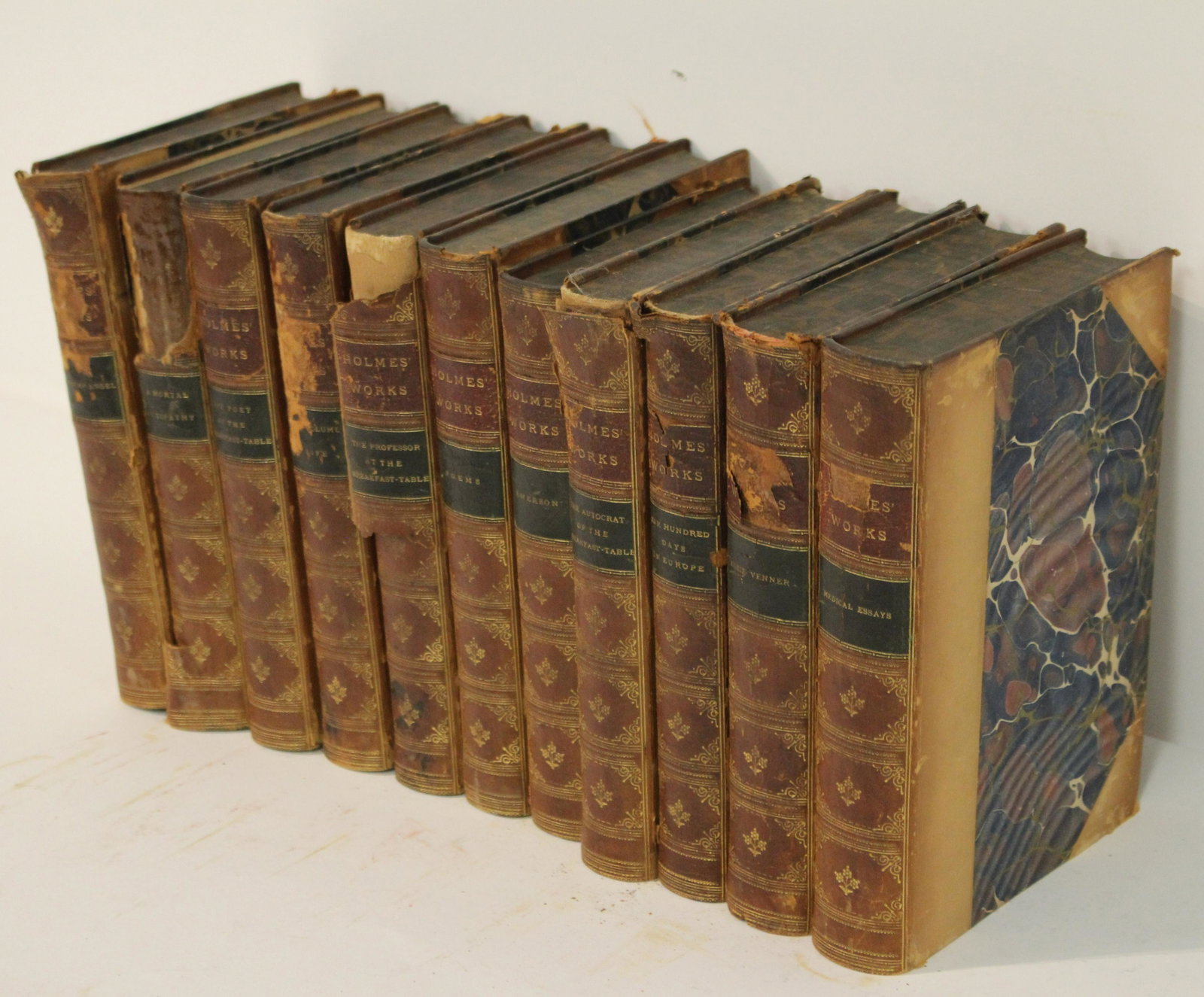 11 Volumes Holme's Works: 1888, Boston, Houghton & Miffland Dimensions: 5.5" x 7.5" inches