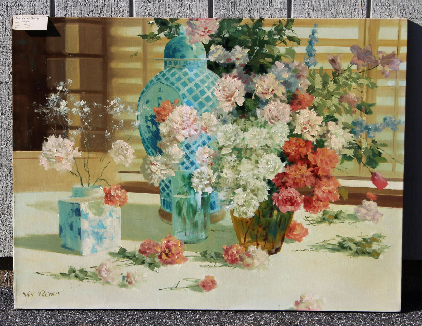 "Flowers" W/ Ginger Jar, Slatted Window Screen O/C (1 of 2)
