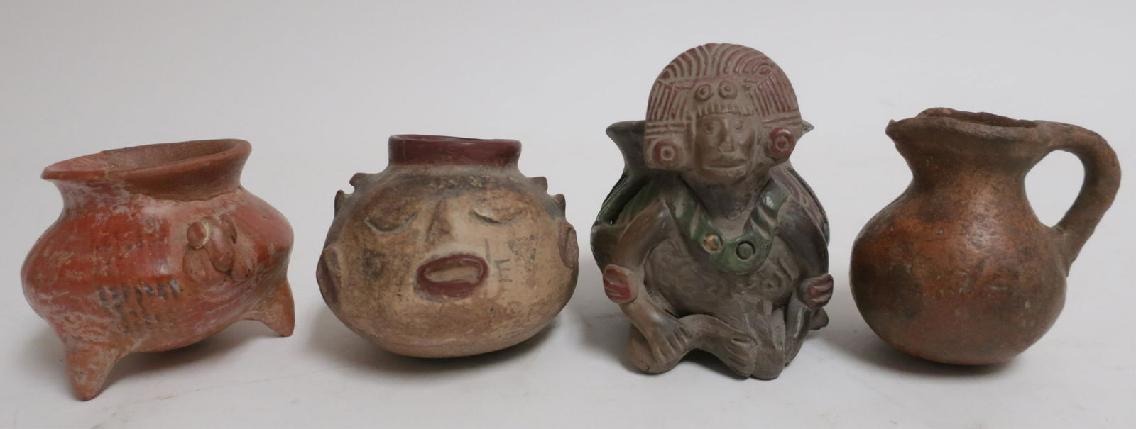 3 Small Precolombian Pots & A  Later Version (1 of 3)