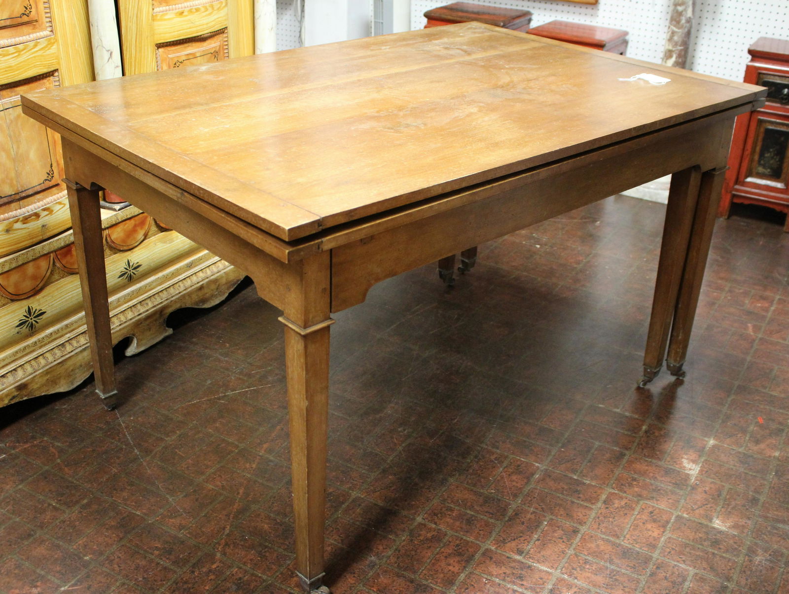 Unique Foldover Extension Hardwood Dining Table (1 of 4)