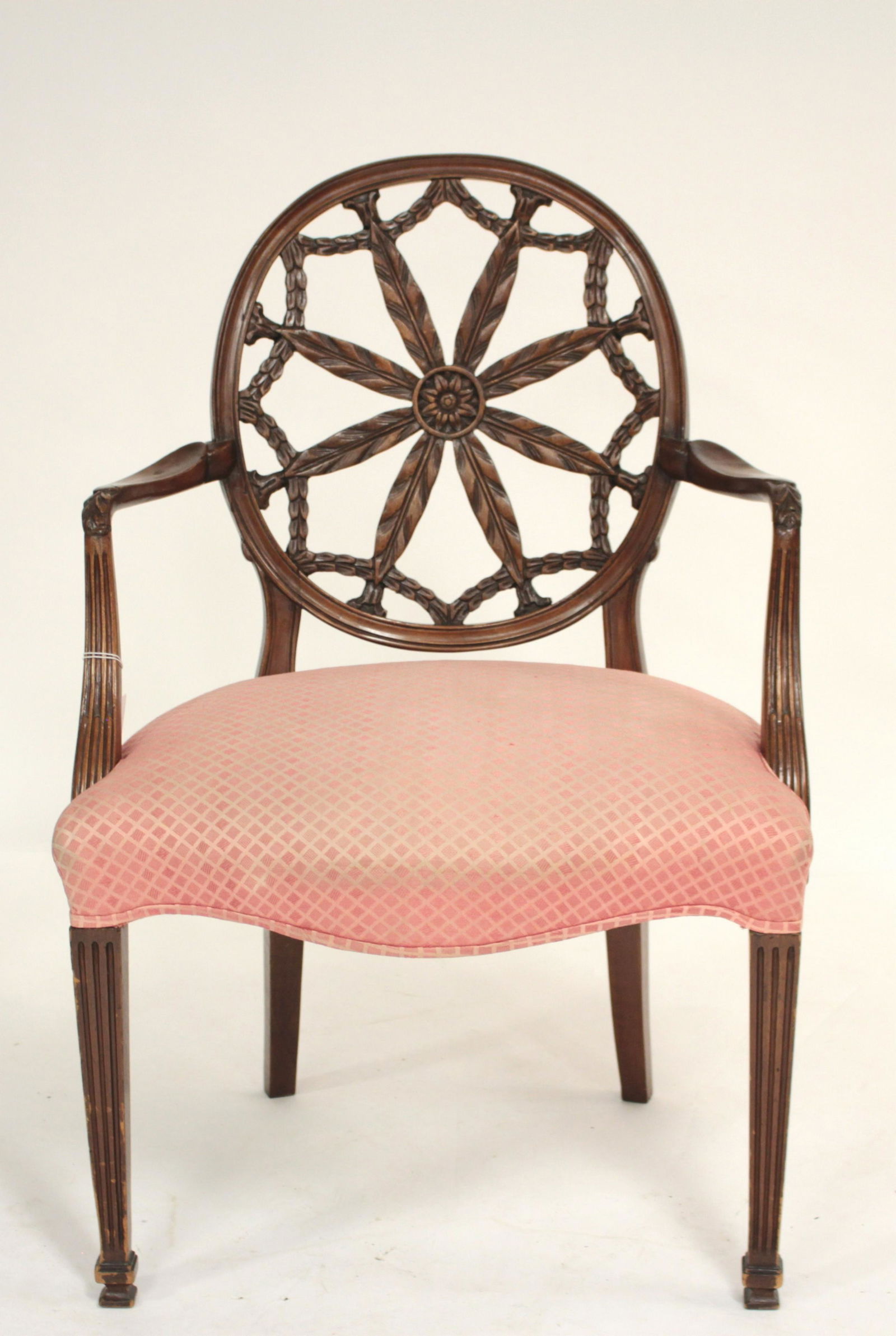 Hepplewhite Style Mahogany Open Arm Chair (1 of 3)