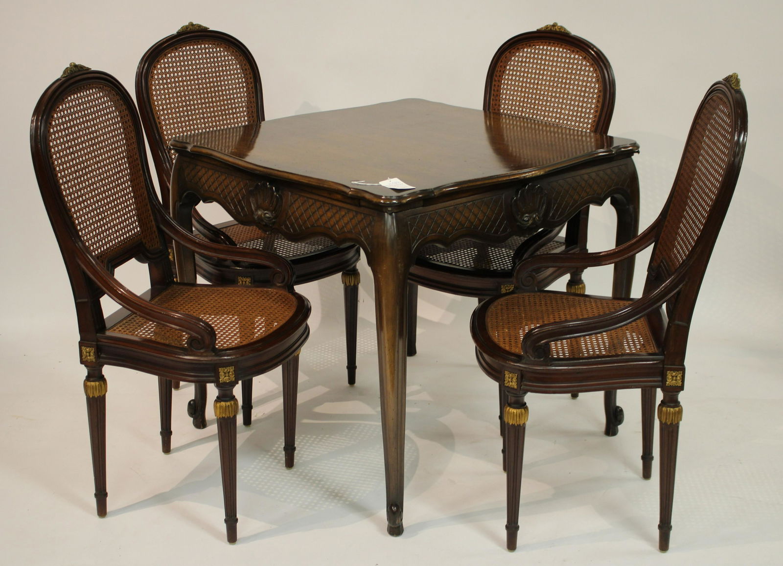 Set of 4 Louis XVI Style Chairs and Games Table (1 of 5)