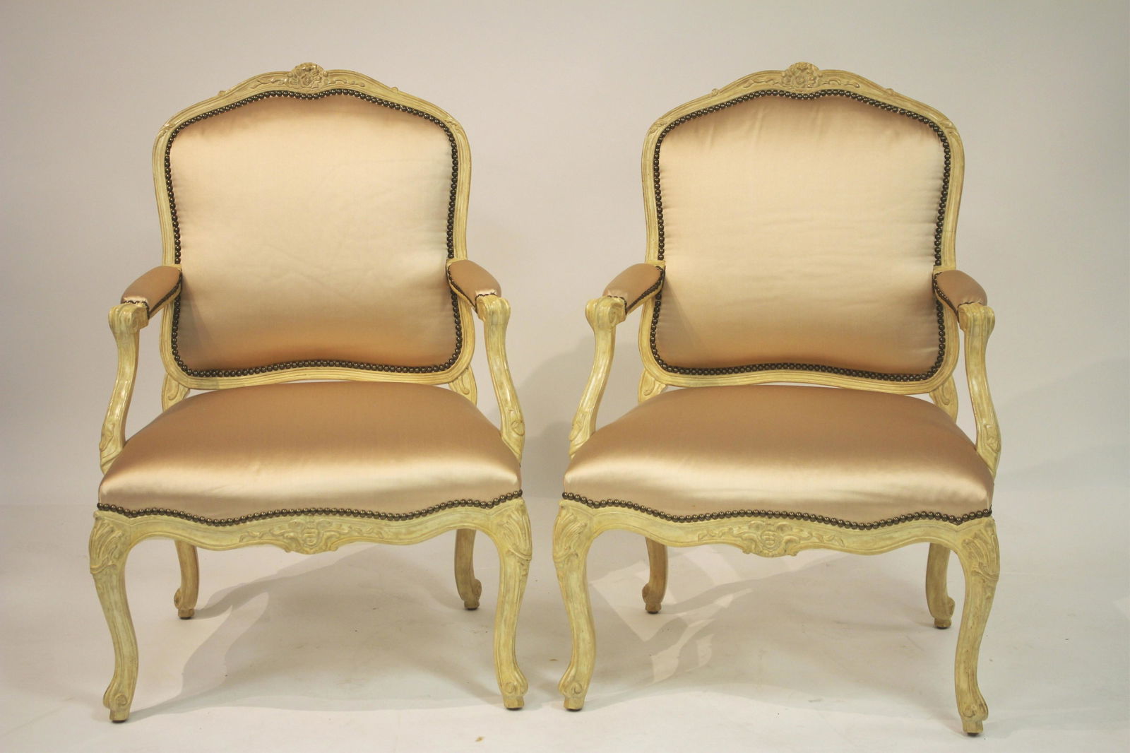 Pair Louis XV Style Fauteuils (1 of 4)