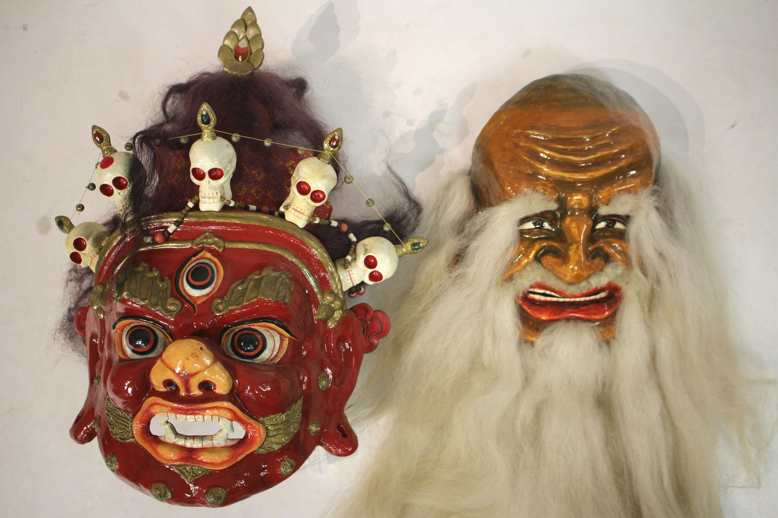 2  Mongolian Tsam Dance Ritual Masks (1 of 8)