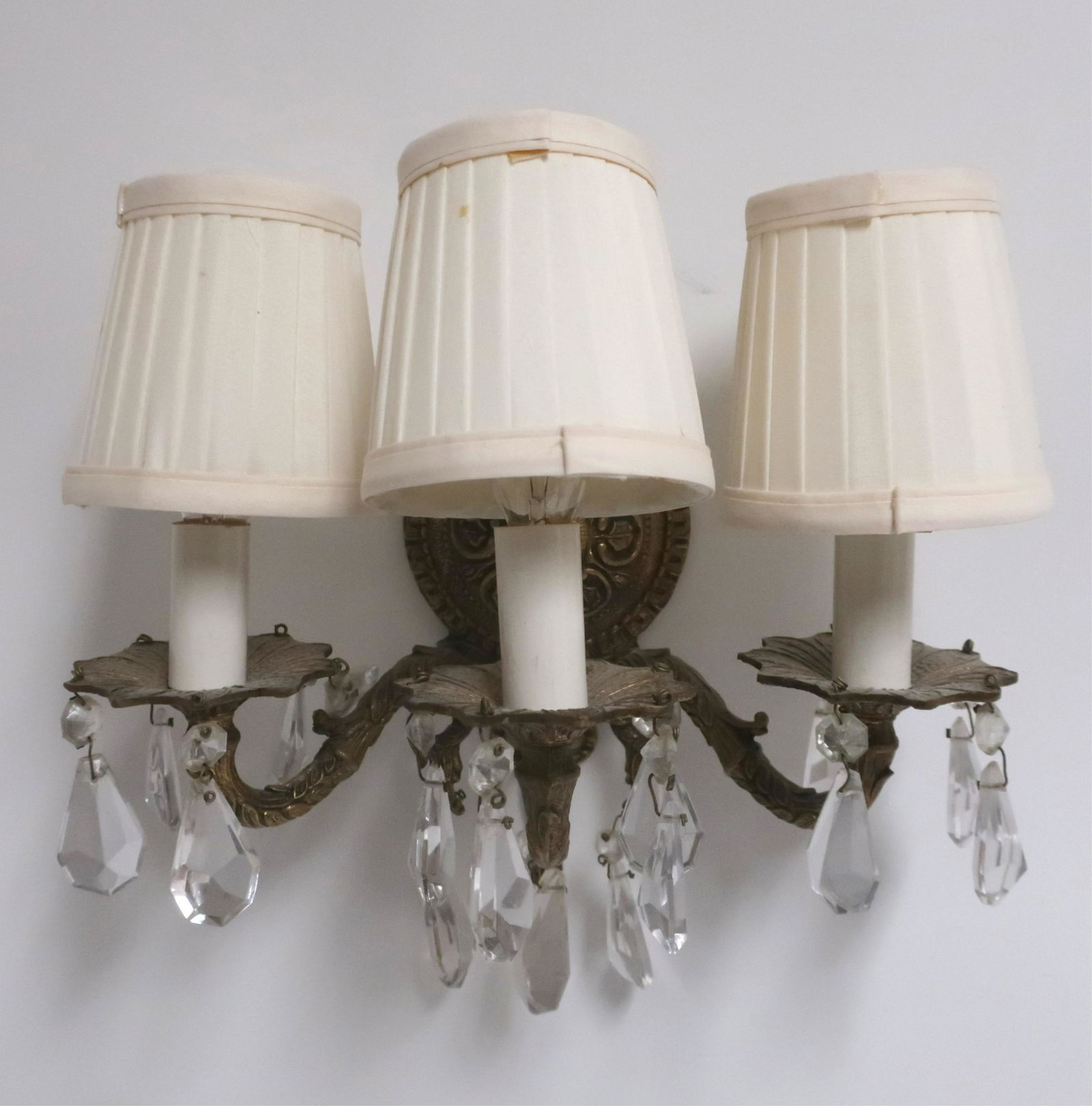 Regency Style Brass 3 light Wall Sconce (1 of 2)