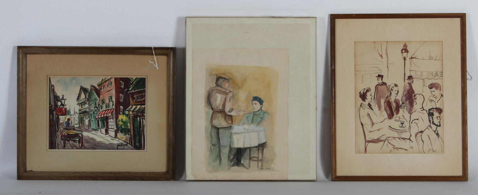 Cafe and Street Shop Scenes: W/C's & Litho. (1 of 4)