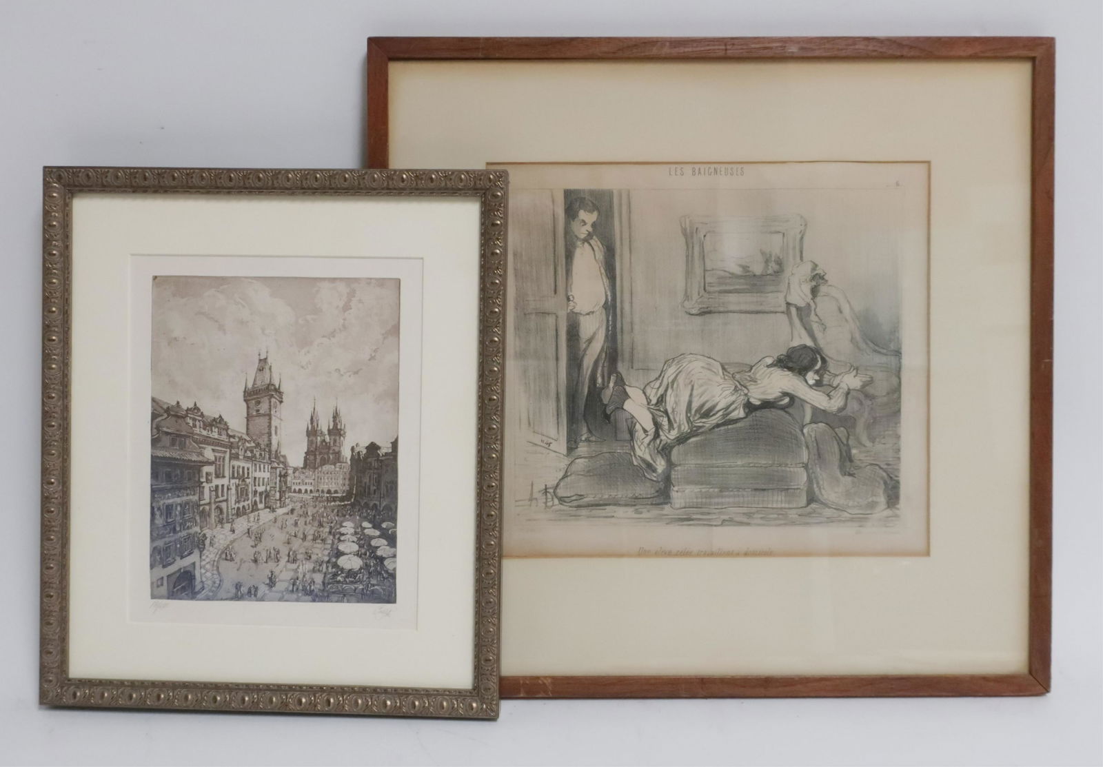 De La Bourse Printed Page; European Square Etching (1 of 2)