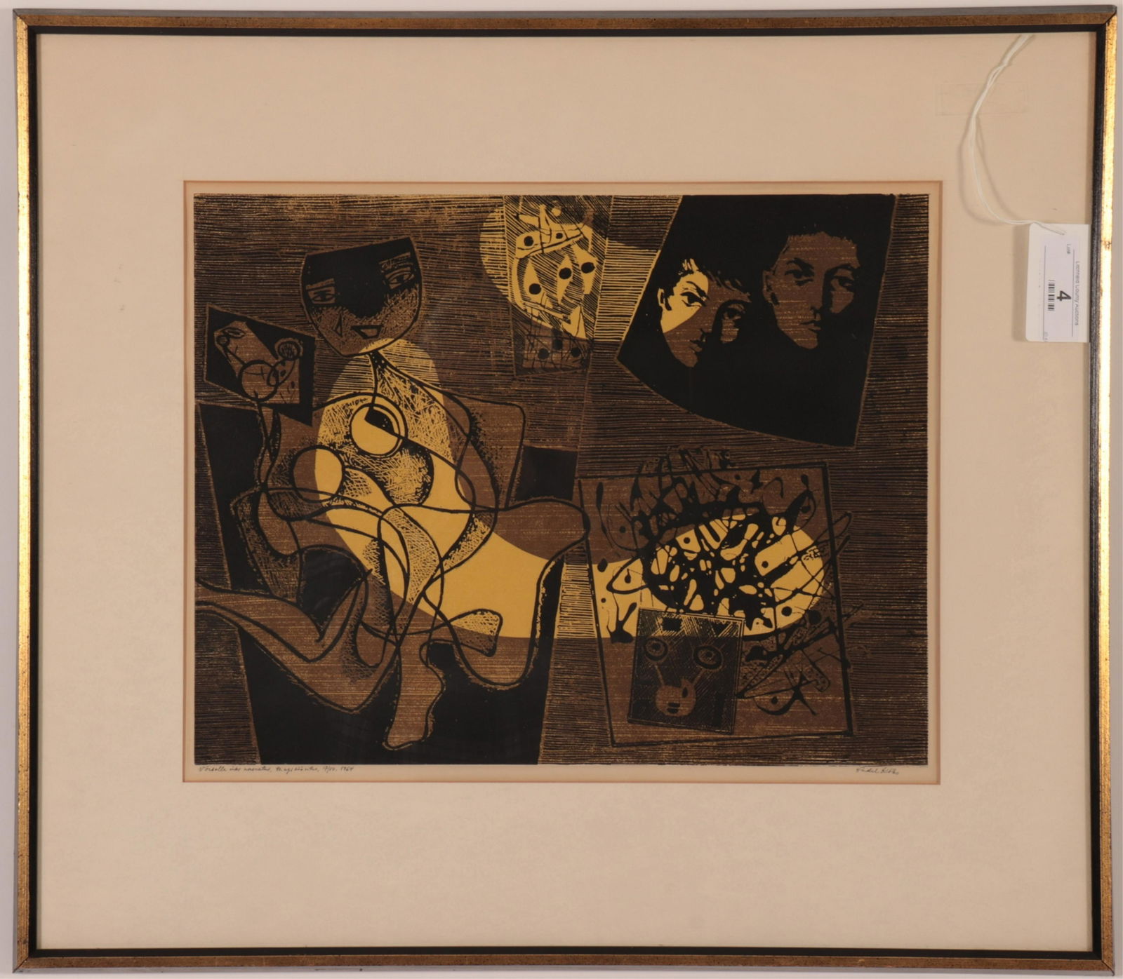 Endel Koks (1912-1983) Black & Yellow Silkscreen (1 of 4)