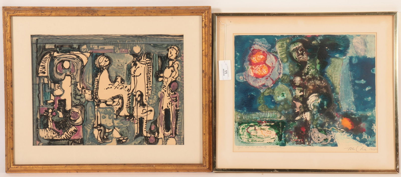 2 Abel Lee: Abstract Lithograph, Oil Ink (1 of 4)