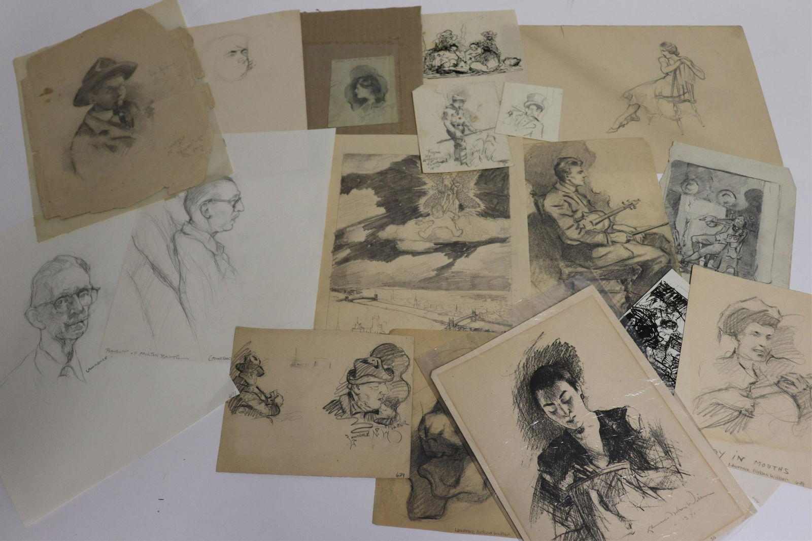Lawrence Wilbur, 17 sketches (1 of 7)