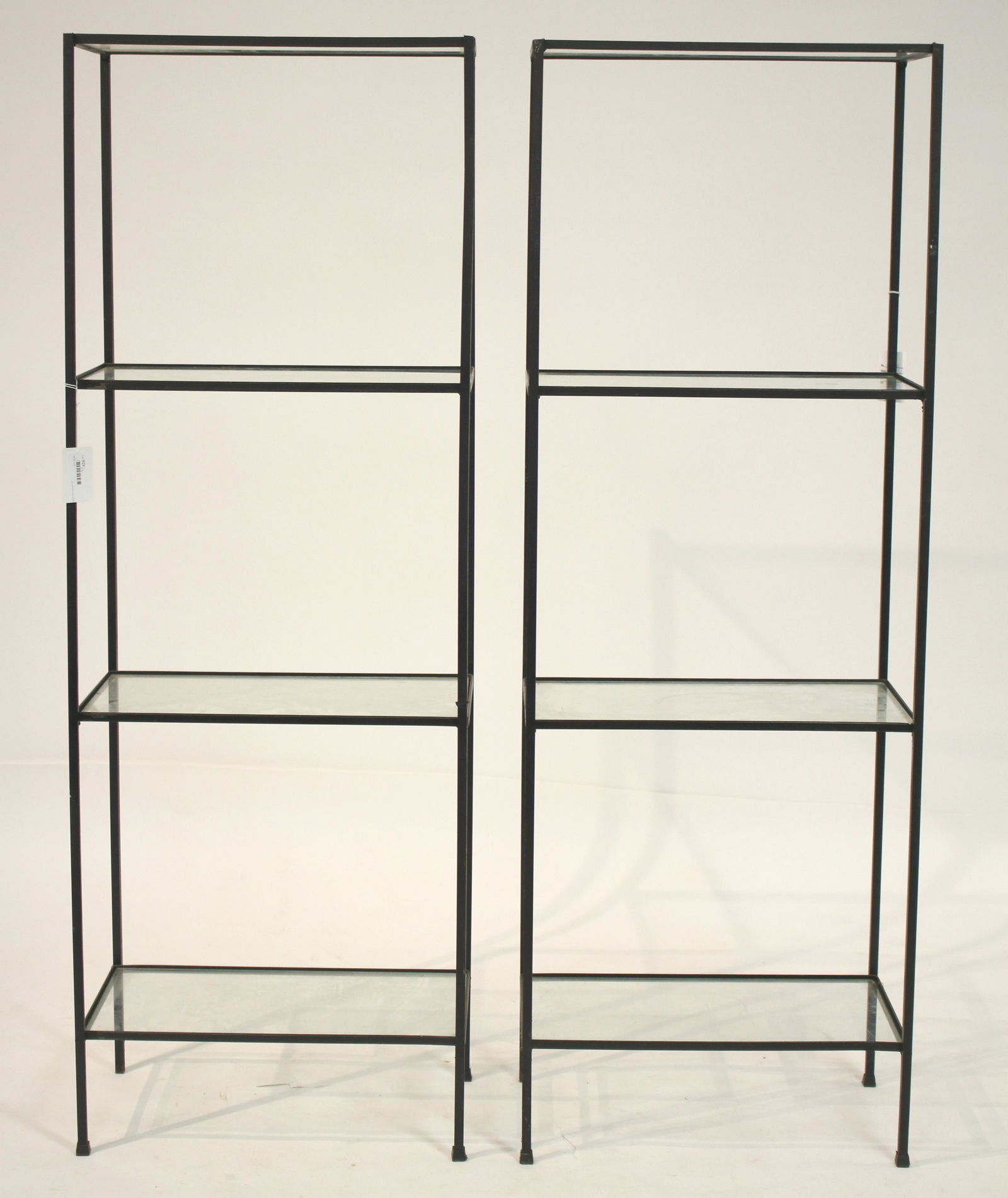 Pair of Modern Black Painted Metal Etageres (1 of 3)