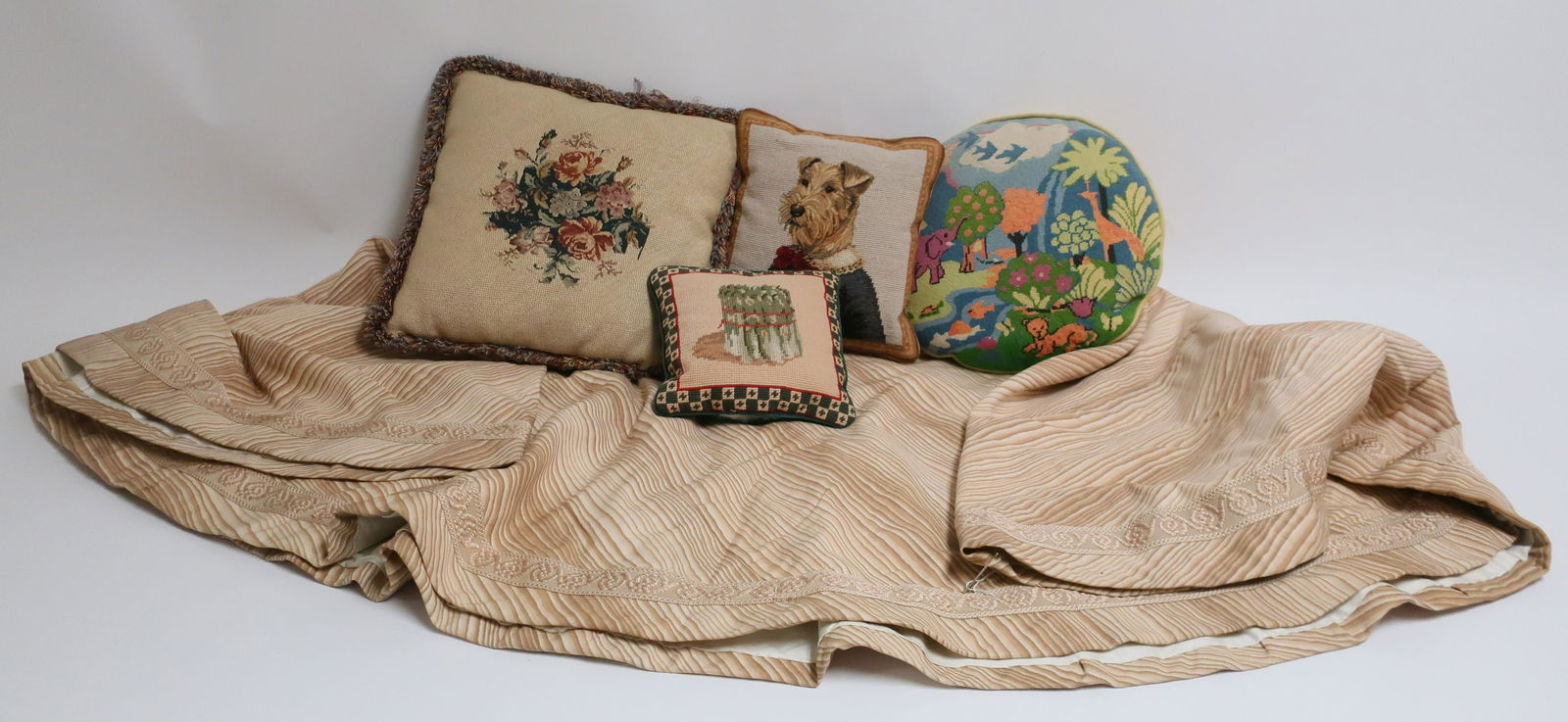 4 Needlework Pillows & Drape (1 of 1)