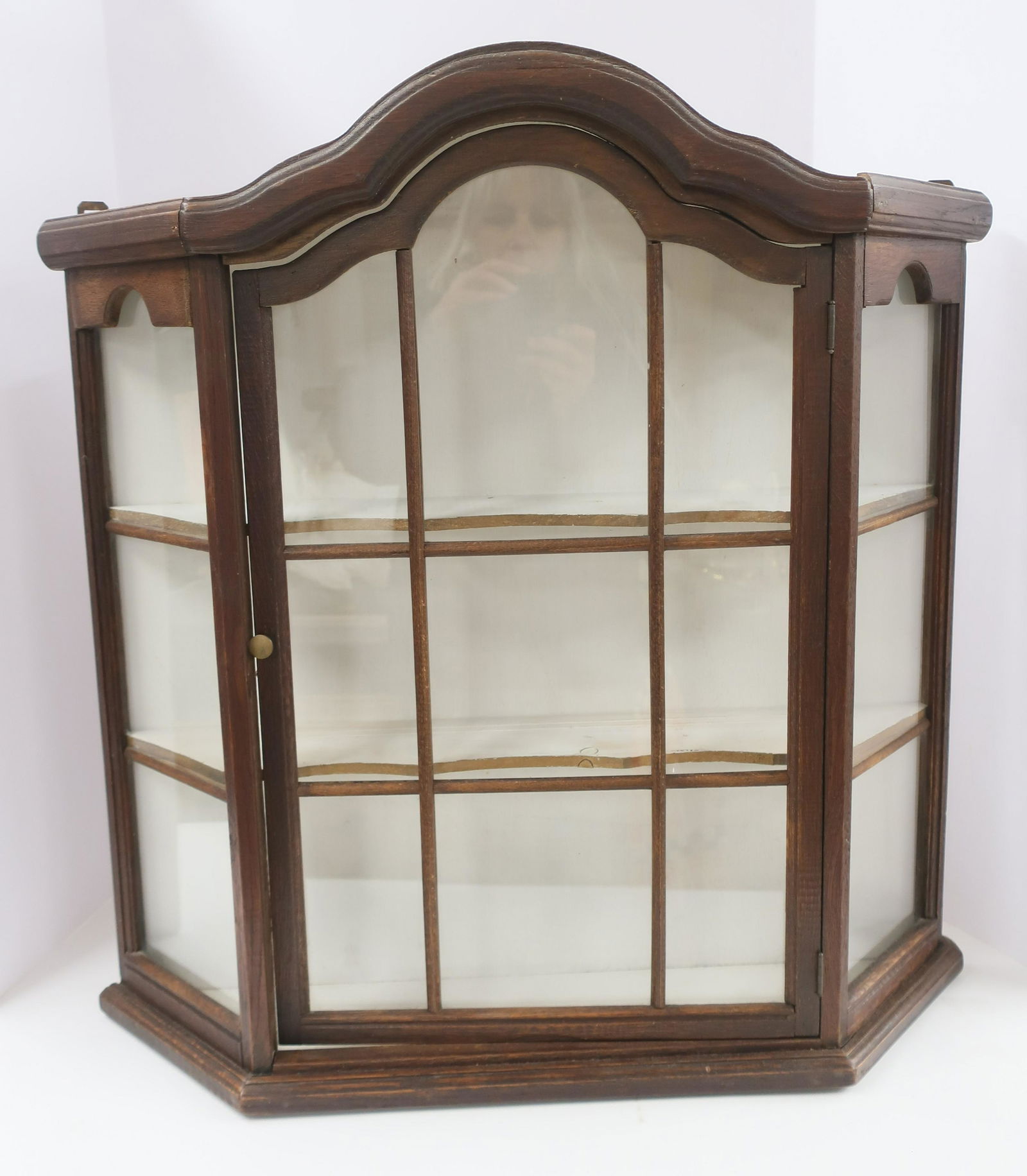 Oak and Glass Curio Cabinet (1 of 1)
