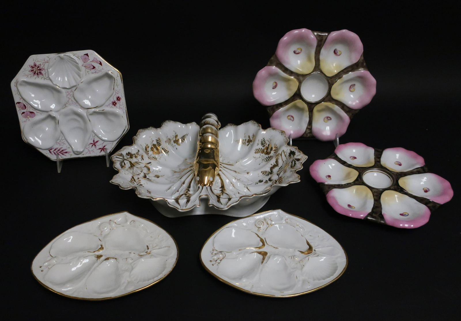 6 Oyster/Shellfish Serving Dishes (1 of 2)