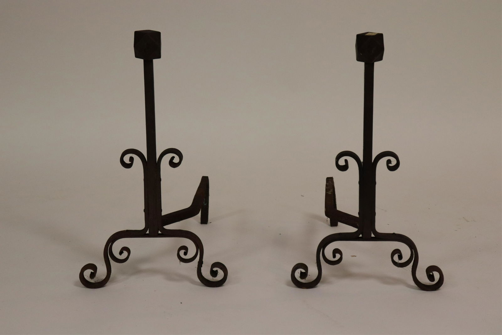 Pair Antique "Bud" Form  Andirons (1 of 2)