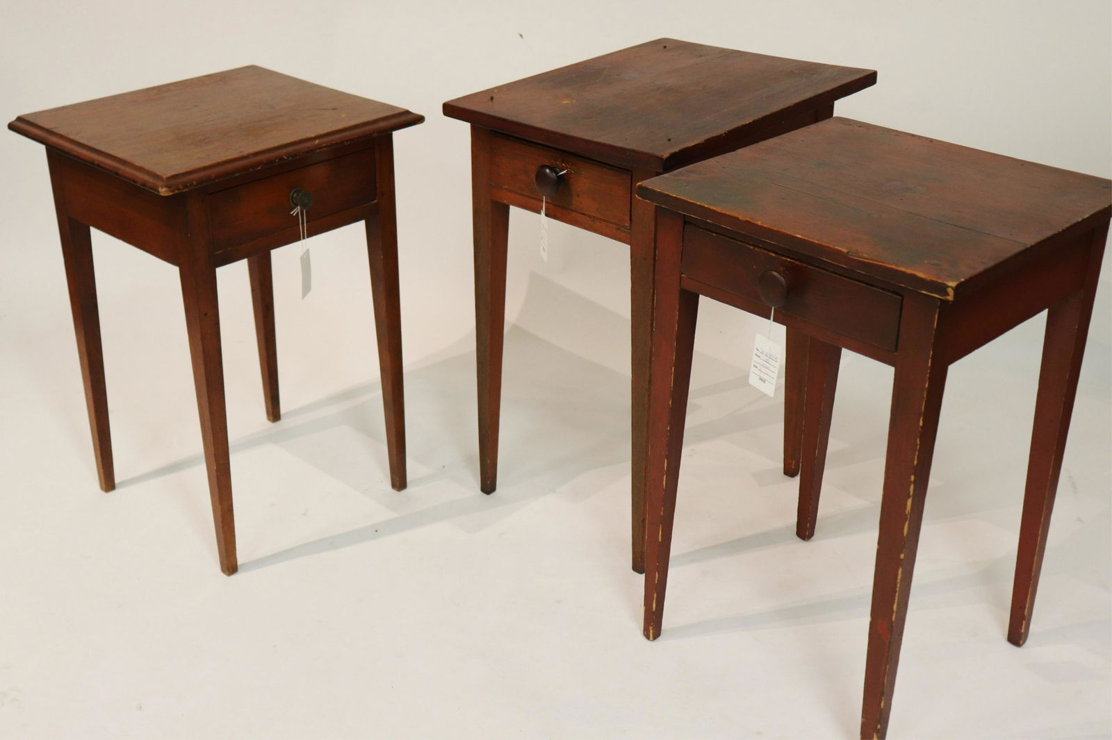 Three 19th C. Pine Tapered Leg Stands (1 of 3)