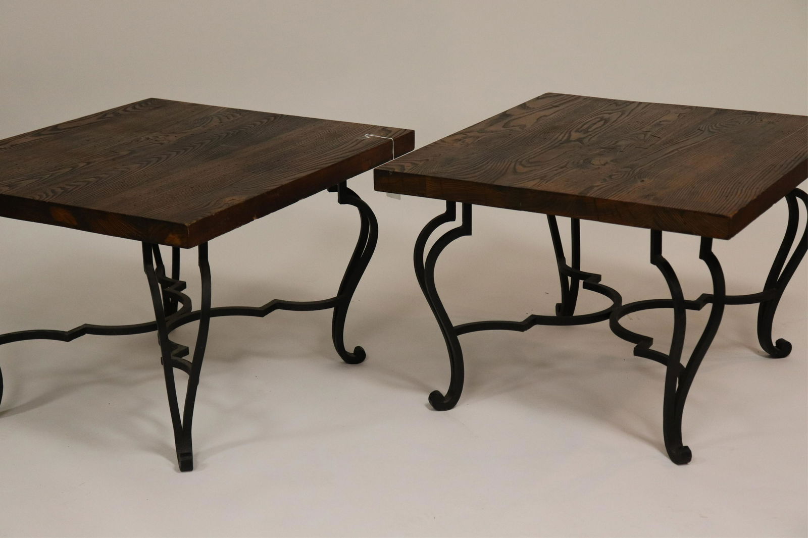 Scrolled Iron Base and Wood Top Tables (1 of 4)
