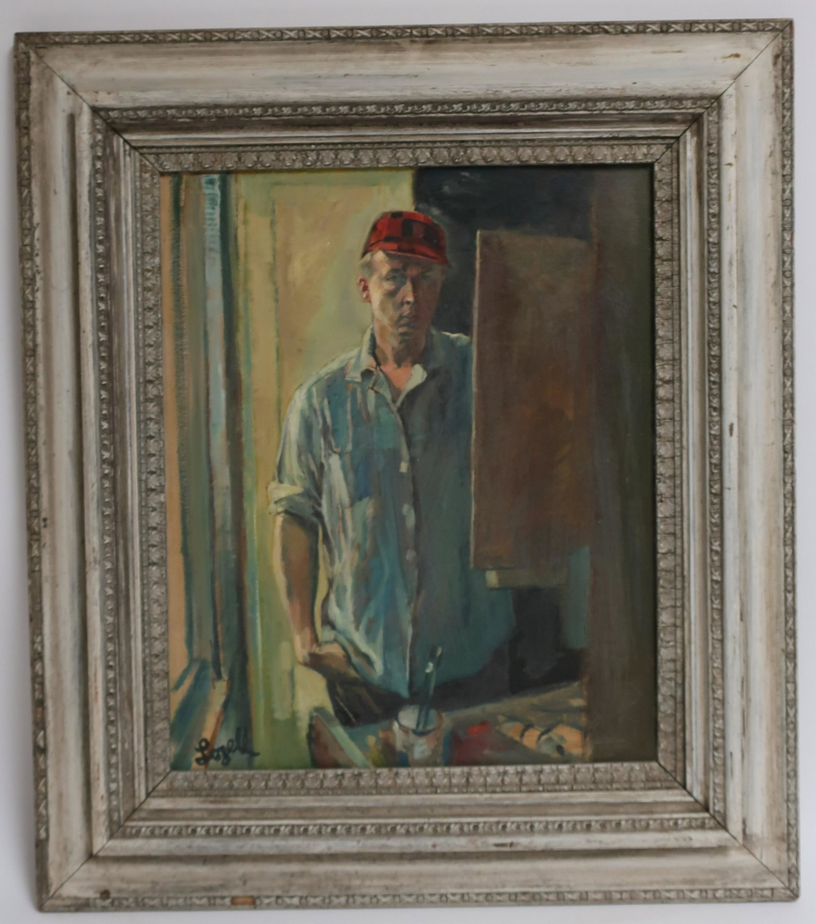 Clifford Lozell, Self Portrait: Clifford Lozell, 1916-2013, Self Portrait, Oil on Canvasboard, signed lower left Dimensions: 22" x 17 1/2", frame 31" x 27 1/2" (MBAX1247)(WT)