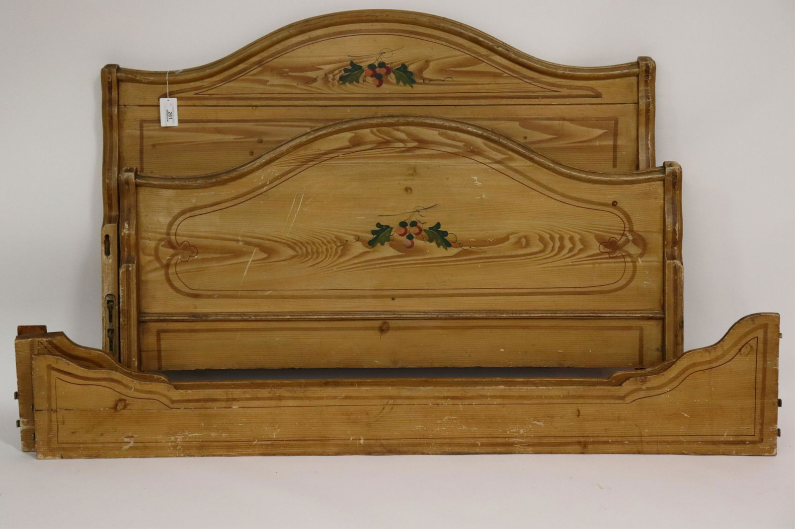Vintage Faux Grained Cottage Pine Bed (1 of 3)