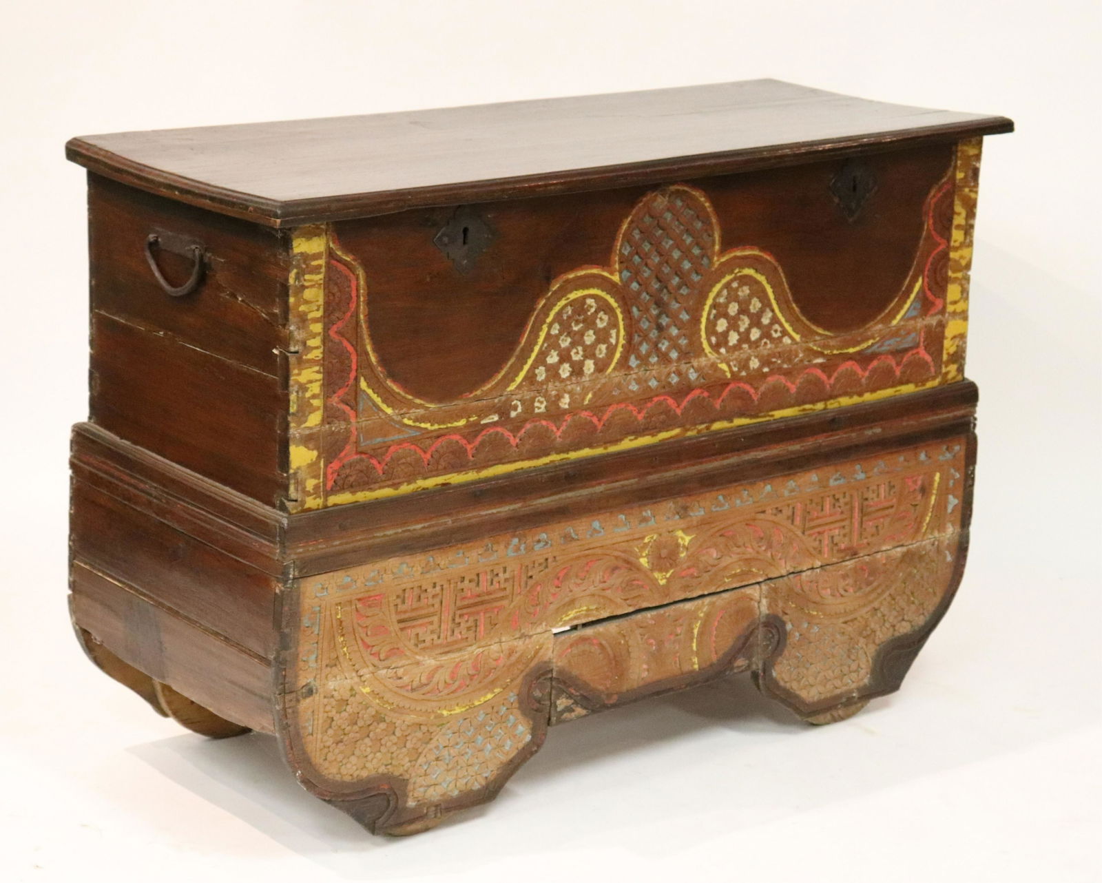 Southeast Asian Painted Lift Top Chest (1 of 5)