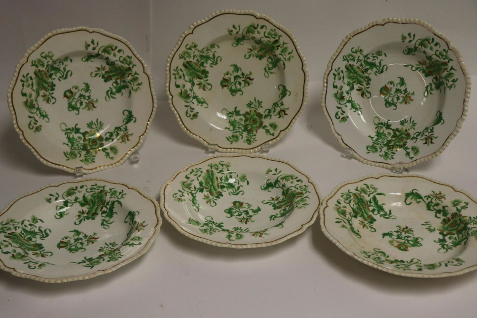 Set of 6 English Porcelain Soup Plates, 19th C (1 of 4)