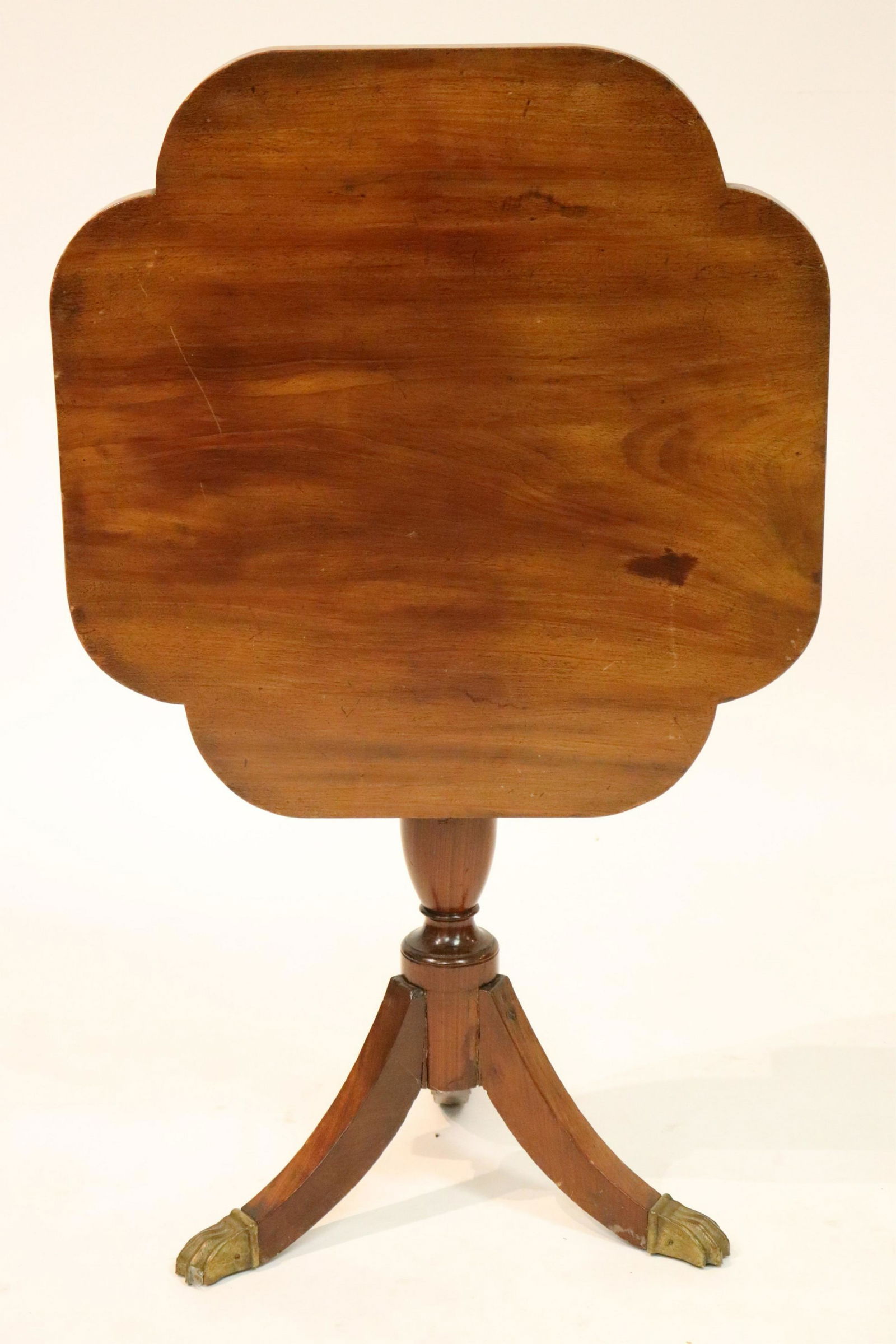 19th C. Mahogany Tripod Pedestal Tilt Top Side Tab (1 of 3)
