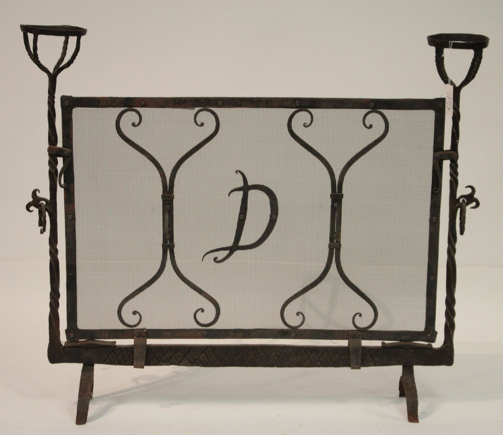 English Jacobean Style Wrought Iron Firescreen (1 of 3)