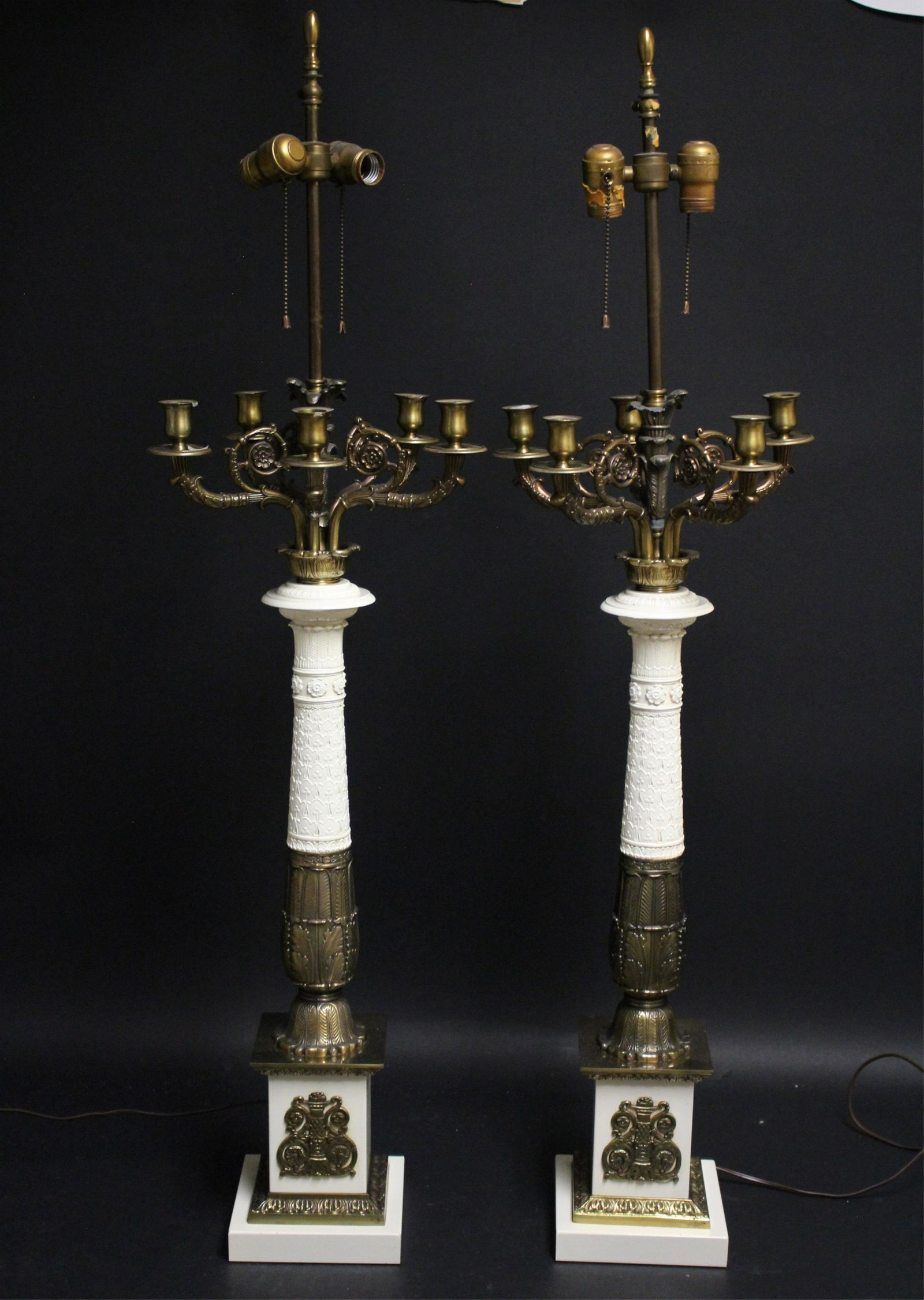 Pair Empire Style Candelabra Lamps (1 of 4)