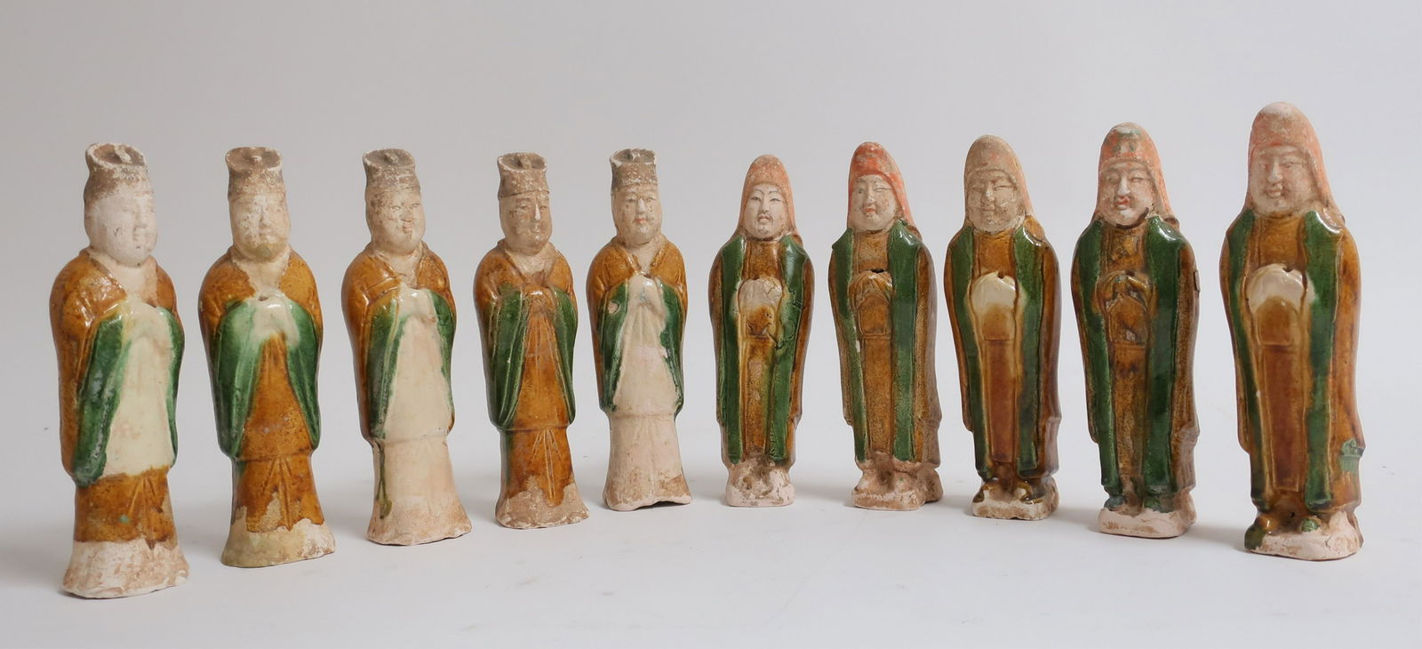 Group of Ten Tang Glazed Tomb Attendents (1 of 6)