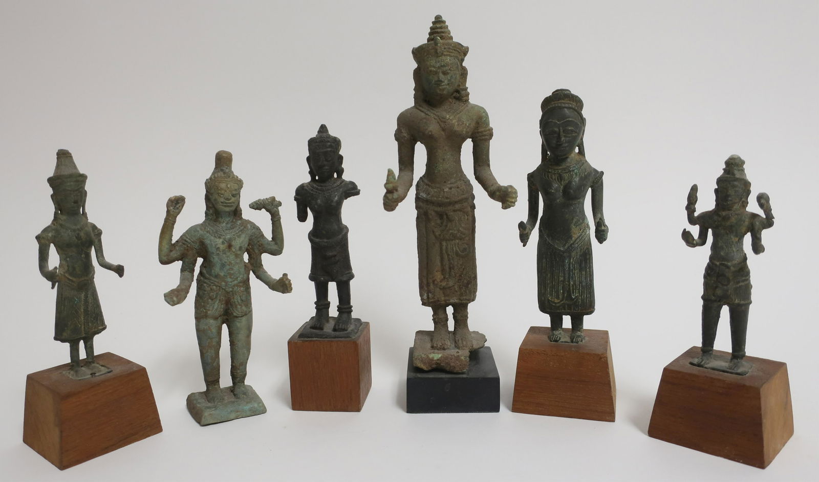 Six Small Bronze Khmer Figures (1 of 6)