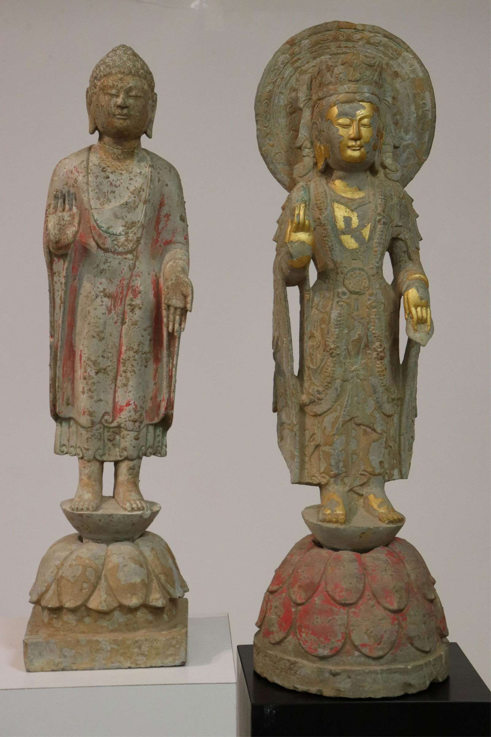 Two Standing Stone Buddhist Figures (1 of 10)