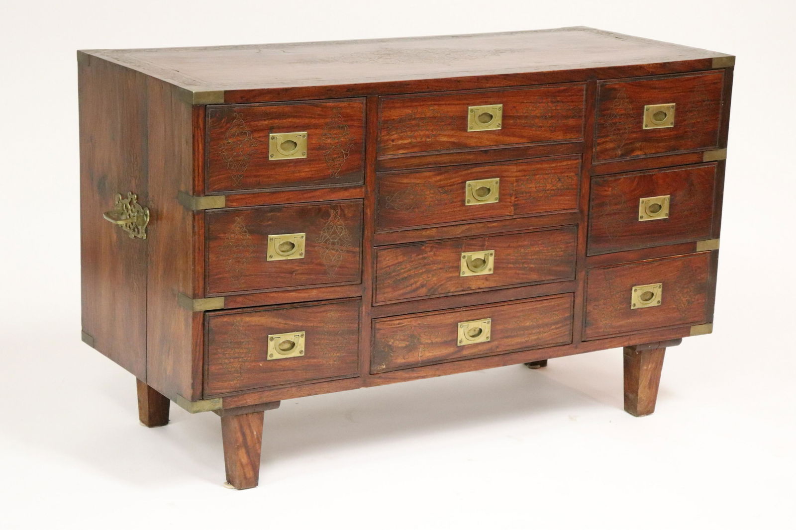 Asian Rosewood and Metal Inlaid Chest (1 of 6)