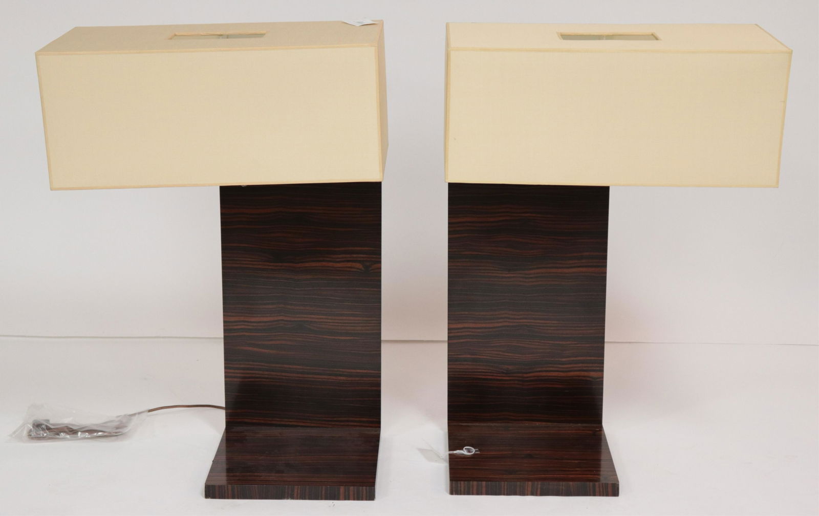 Pair Art Deco Rosewood Lamps, circa 1930 (1 of 6)