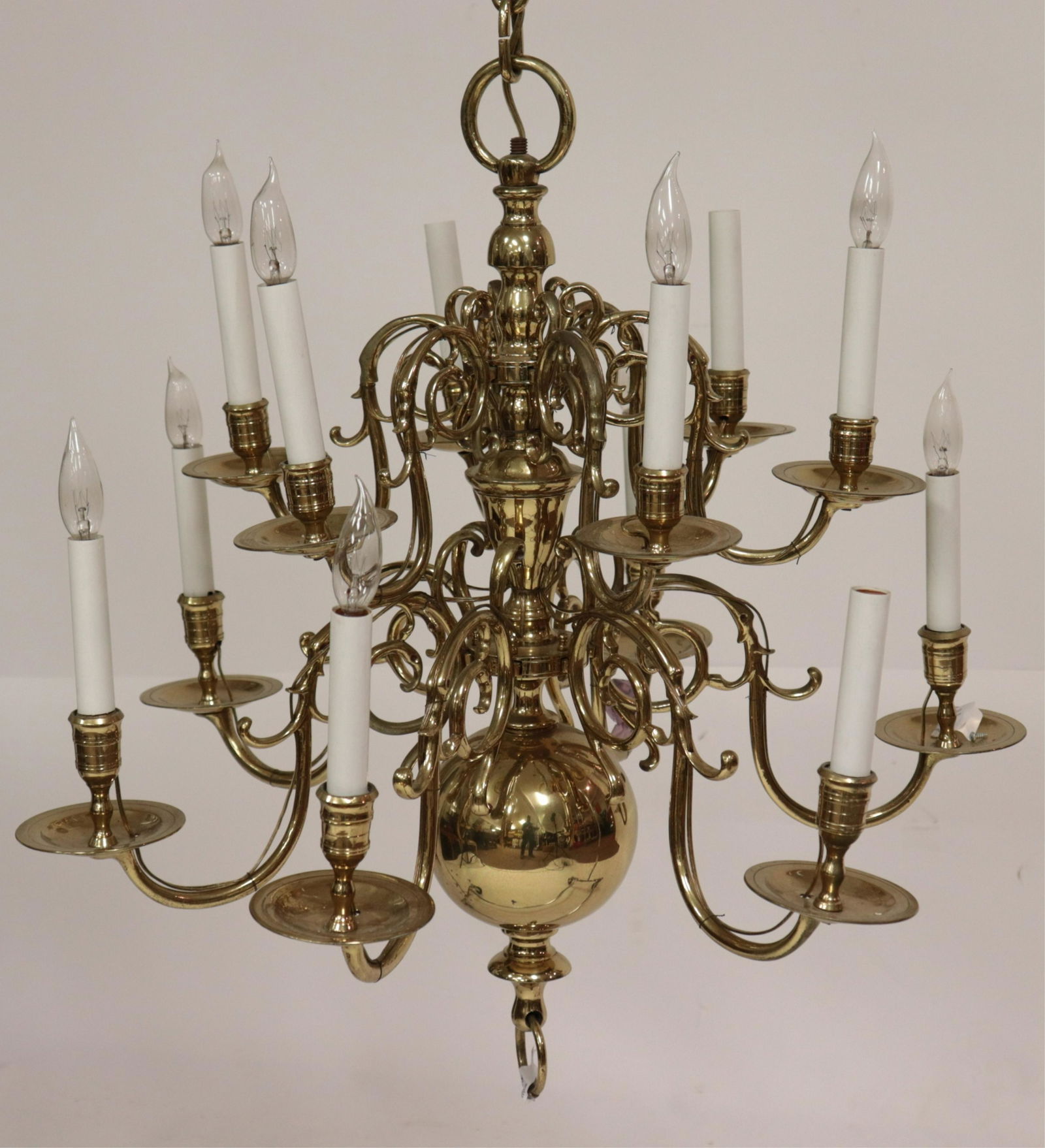 Dutch Style Brass 12-Light Chandelier (1 of 5)
