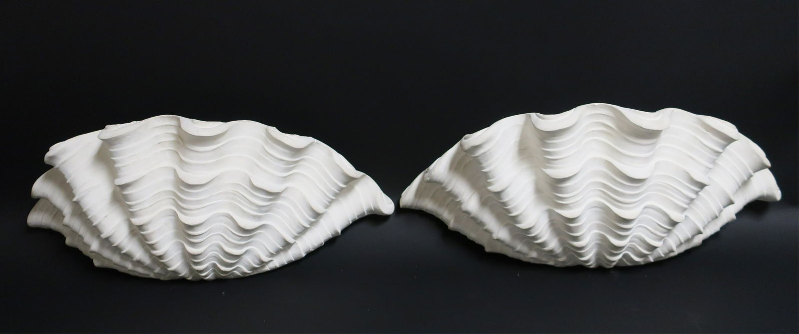 Pair Serge Roche Style Plaster Shell Form Sconces (1 of 4)