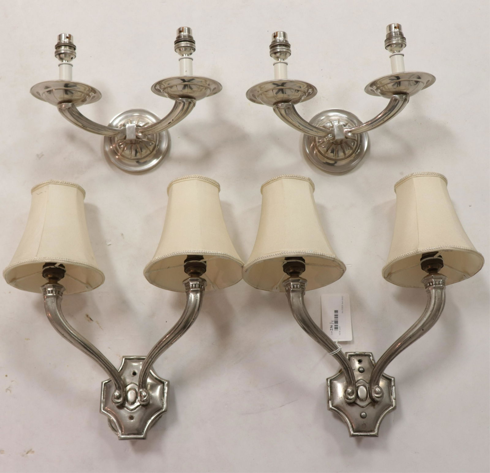 Set of 4 Jules Leleu Style  2-Light Scones (1 of 6)