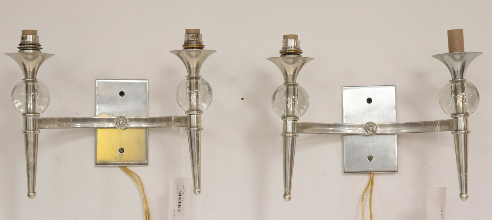 Art Deco Style Chrome & Glass 2-Light Sconces (1 of 5)