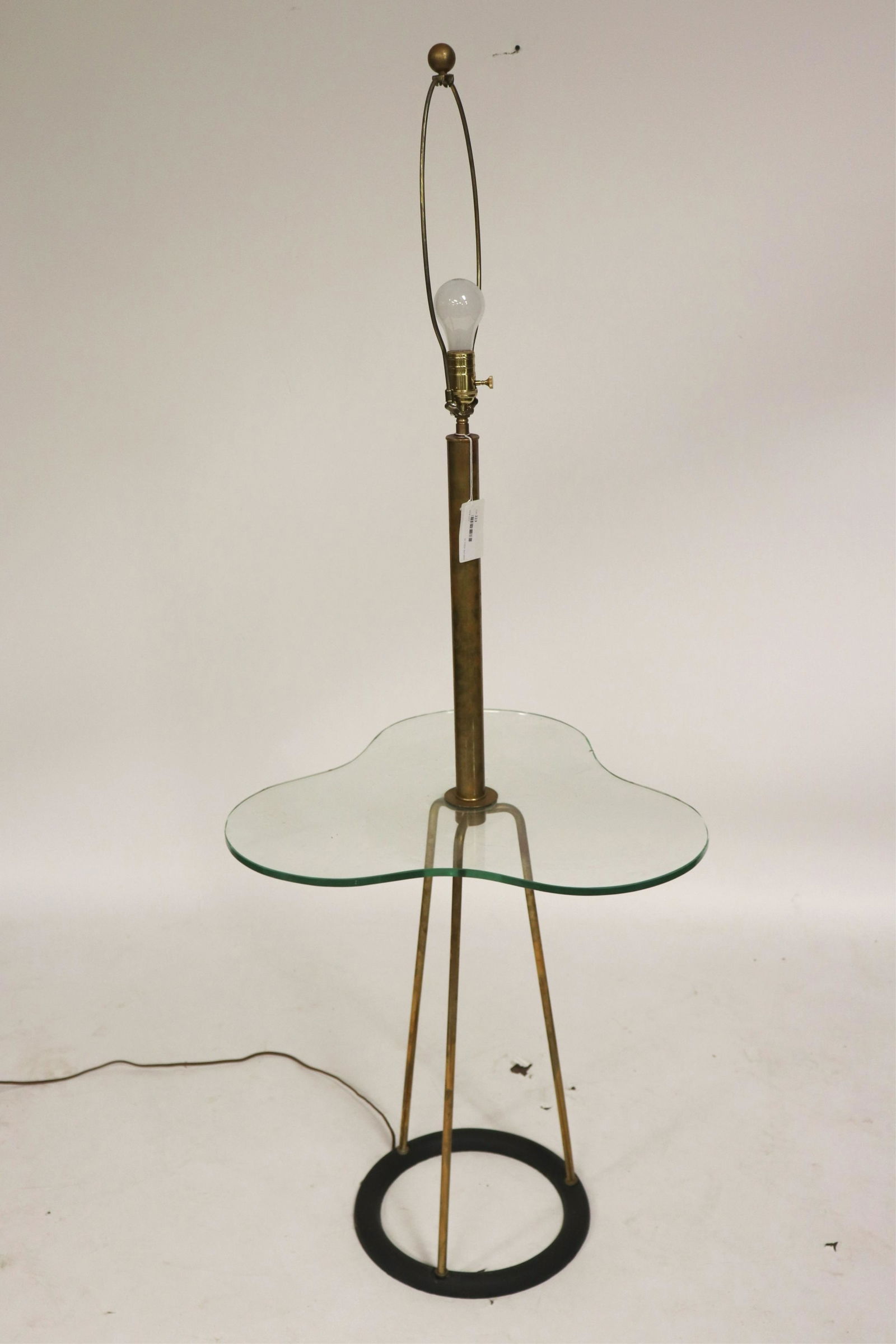 Midcentury Brass & Cast Iron Lamp Table (1 of 3)