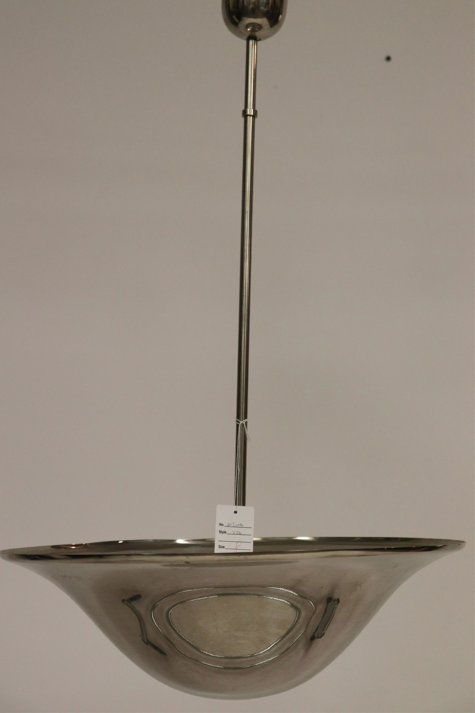 Art Deco Nickel Plate Ceiling Fixture (1 of 4)