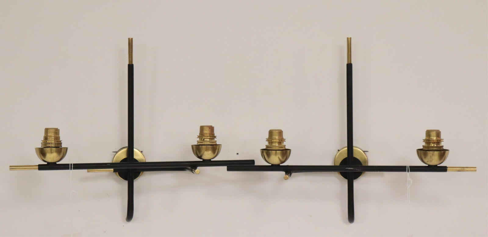 Pair of Modernist Black Powdercoat & Brass Sconces (1 of 5)