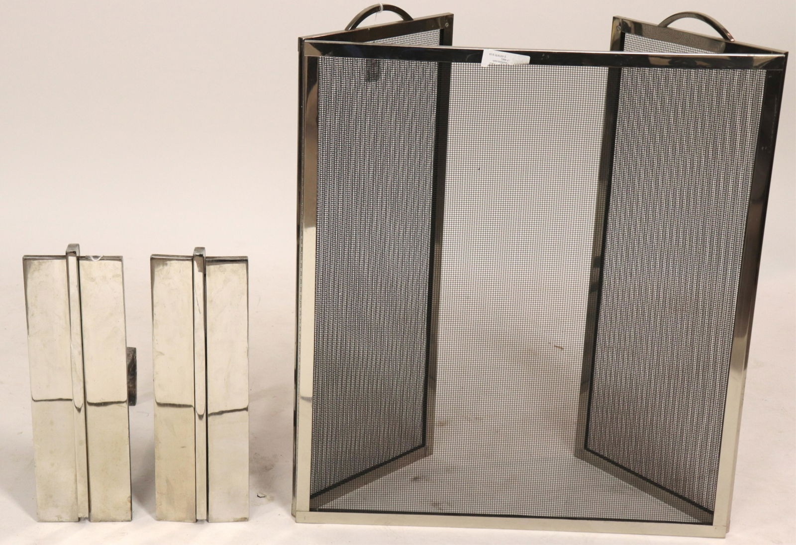 Danny Alessandro Chromed Andirons & Fire Screen (1 of 3)
