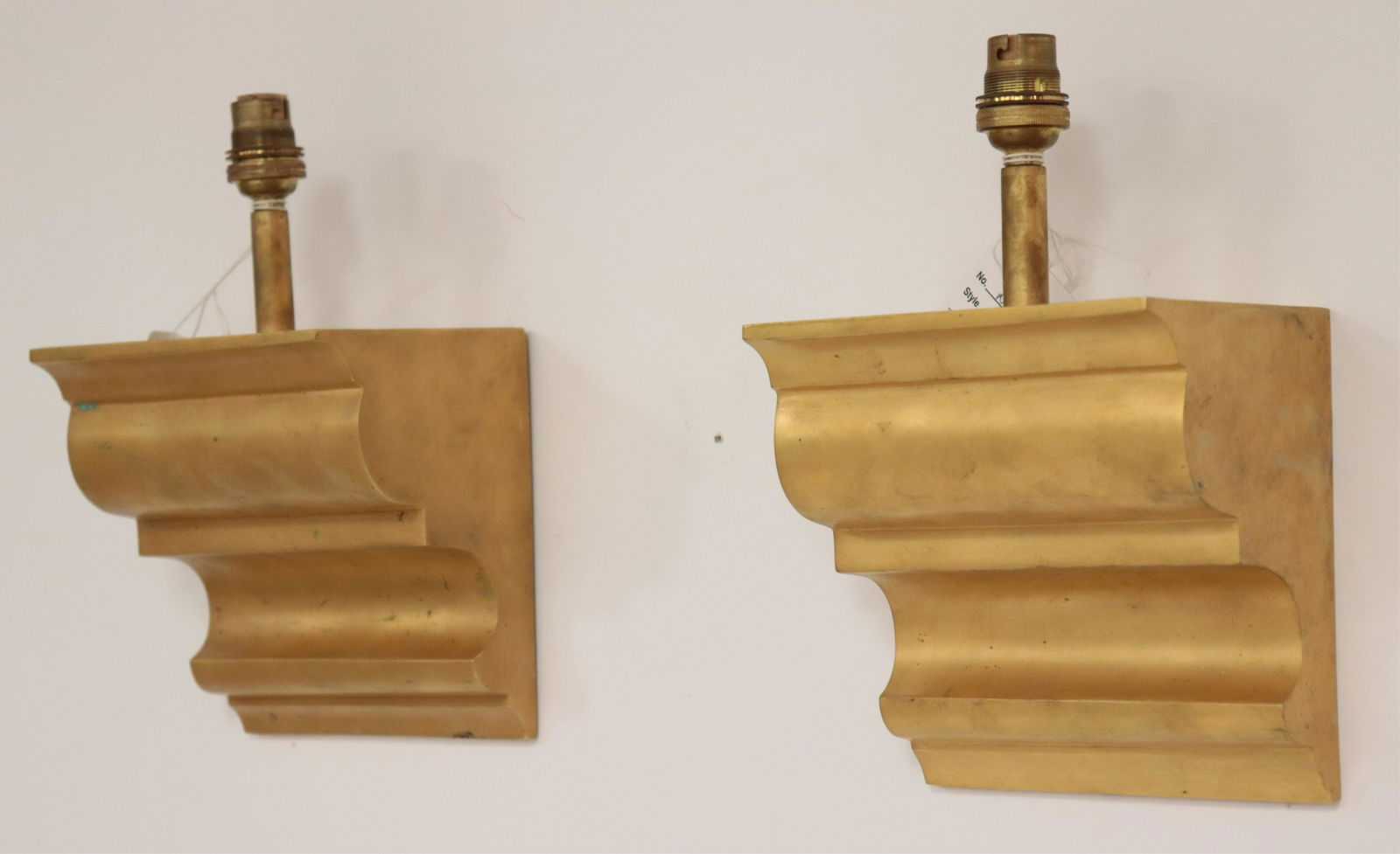 Art Deco Style Gilt Bronze Bracket Form Sconces (1 of 5)