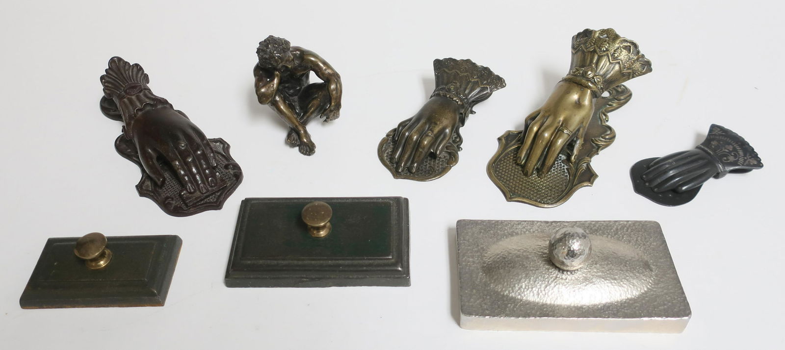 4 Victorian Metal "Hand" Clips & Paperweights (1 of 5)