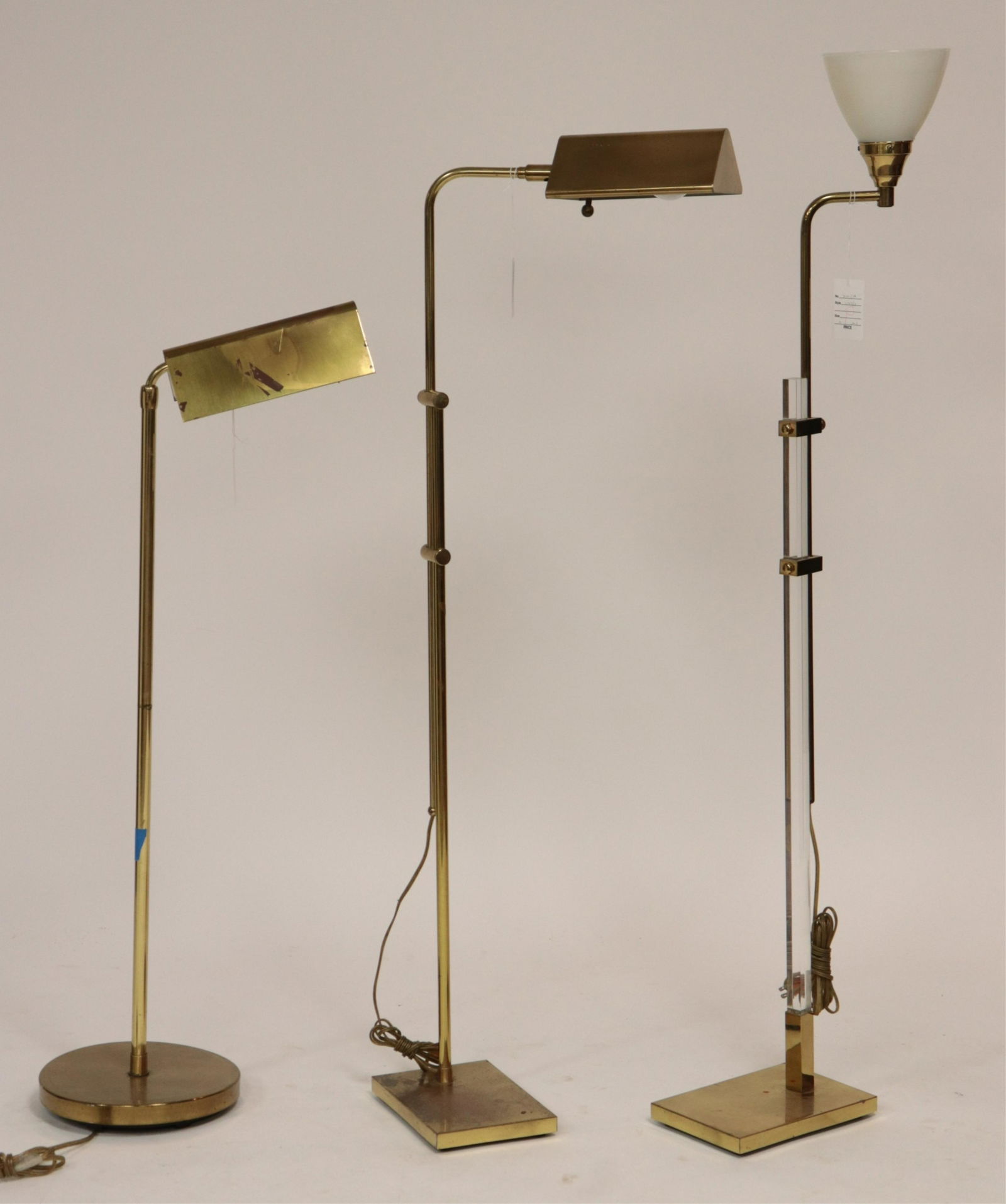 3 Koch & Lowey Style Brass Adjustable Floor Lamps (1 of 5)