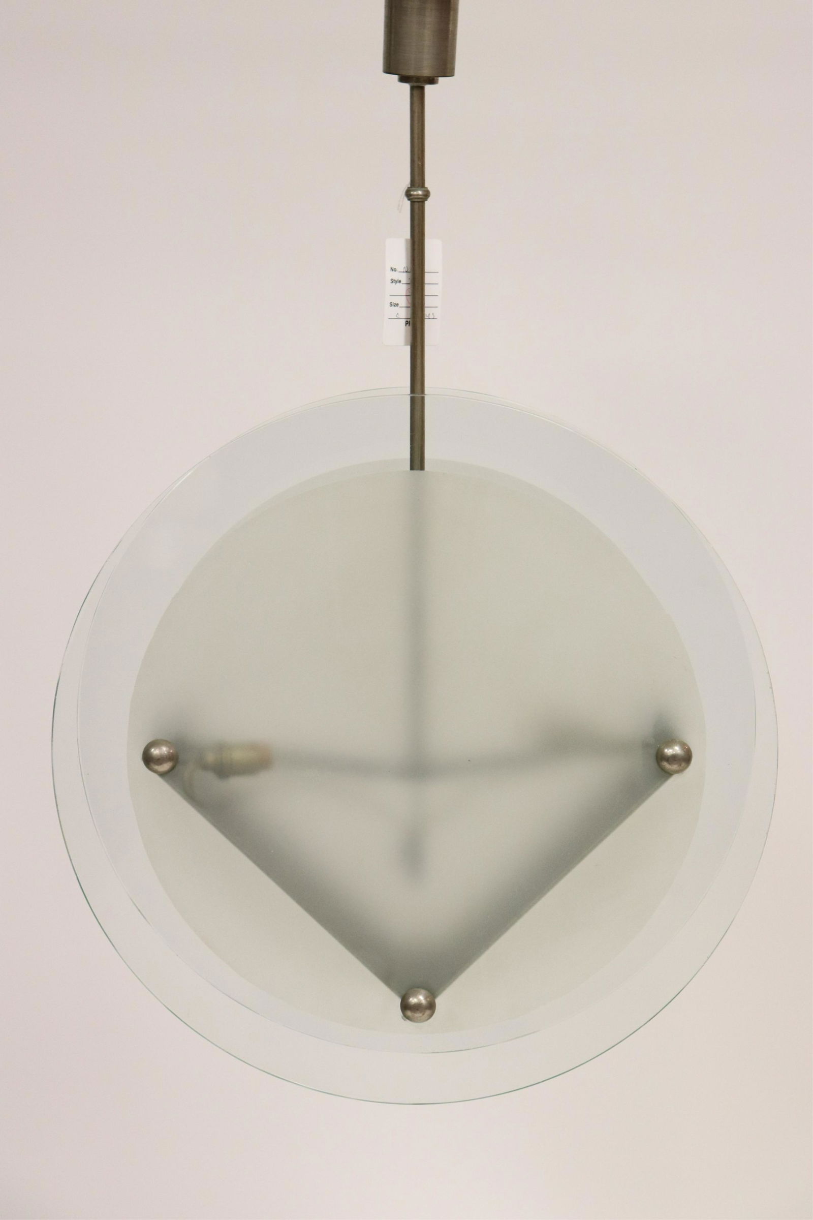 Art Deco Clear & Frosted Glass Ceiling Fixture (1 of 5)