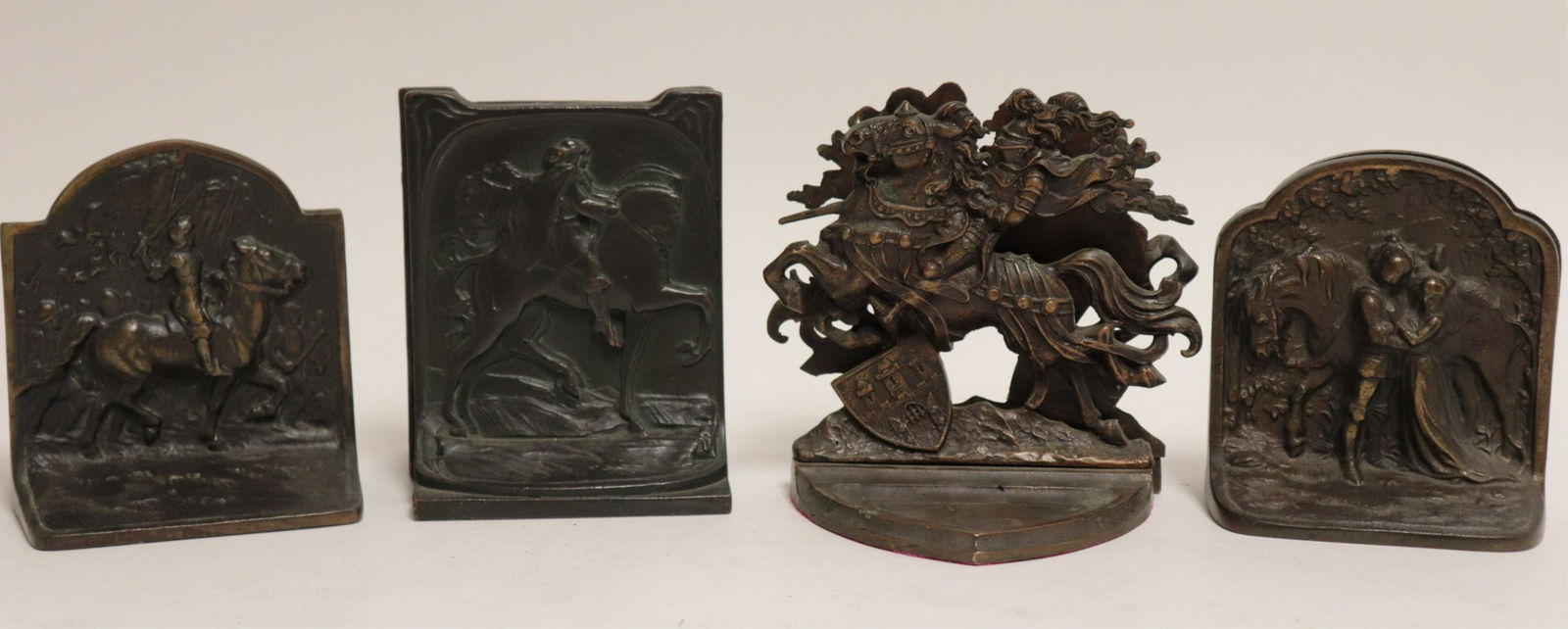 Bronze or Cast Horses With Figures Bookends (1 of 6)