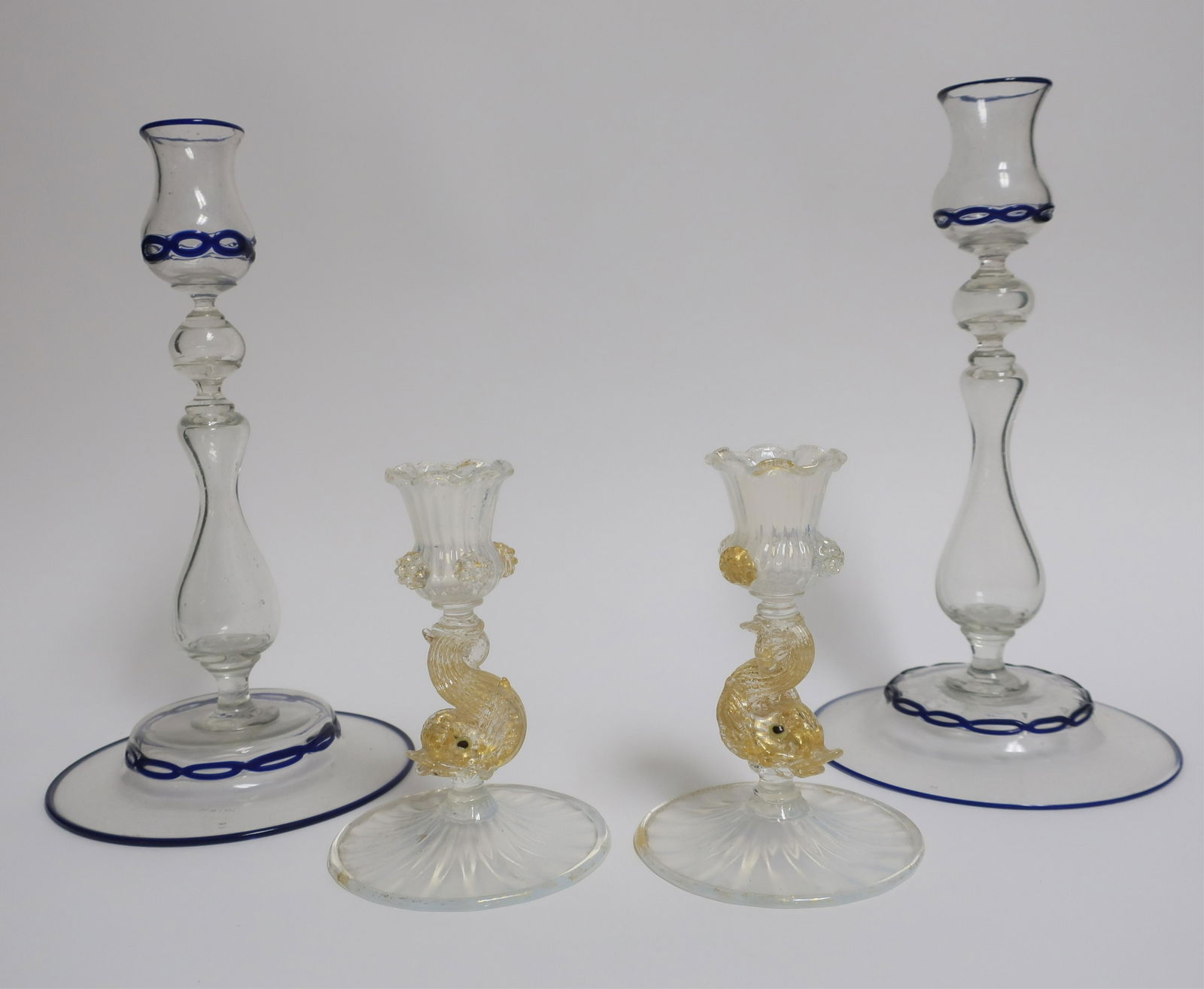 Two Pairs of Venetian Glass Candlesticks (1 of 5)