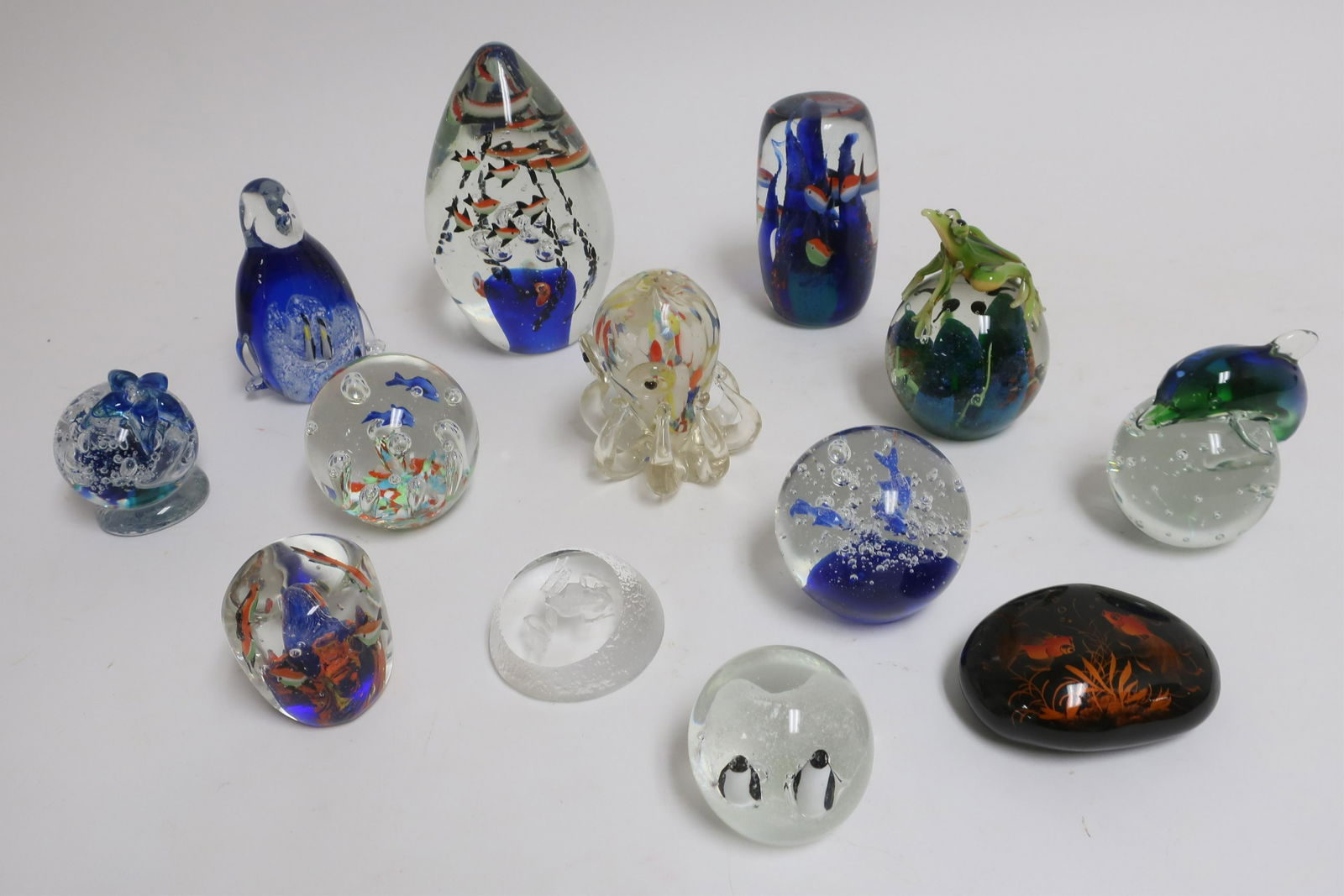 Glass Paperweights: Penguins, Sealife Motifs (1 of 7)