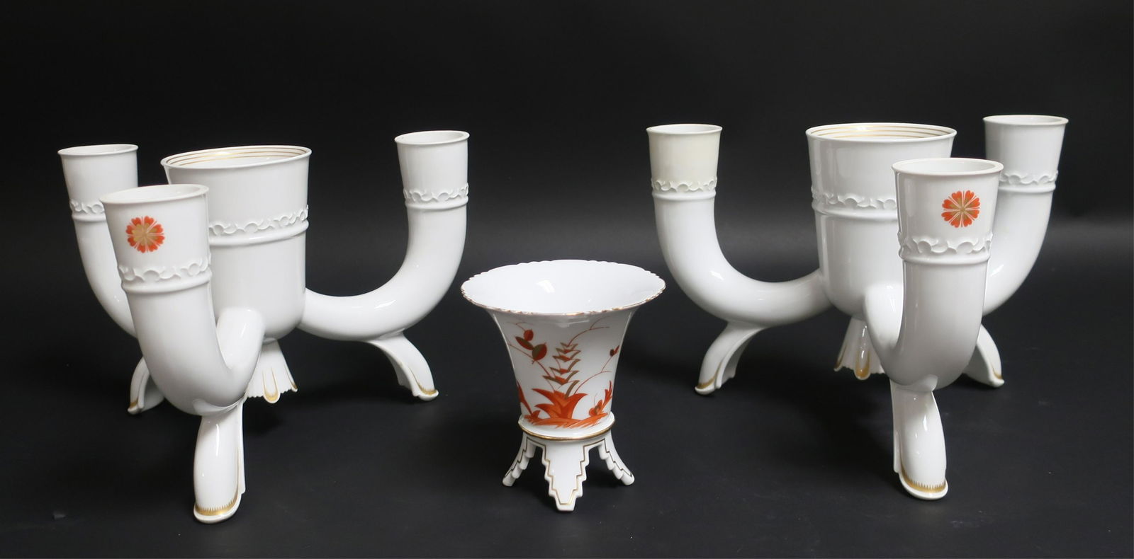 Pair of Art Deco Meissen Centerpieces & Vase (1 of 8)